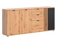 Komoda Vabres Svetlohnedé drevo Čierna