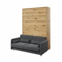 Sklápacia posteľ s pohovkou 140 zvislá Bed Concept vo farbe Dub Artisan