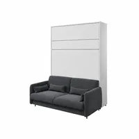Sklápacia posteľ s pohovkou 140 zvislá Bed Concept vo farbe Alpská biela