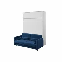Sklápacia posteľ s pohovkou 140 zvislá Bed Concept vo farbe Alpská biela