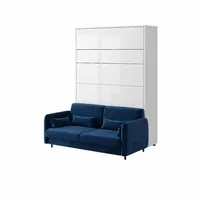Sklápacia posteľ s pohovkou 140 zvislá Bed Concept vo farbe Biely vysoký lesk