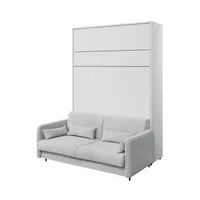 Sklápacia posteľ s pohovkou 160 zvislá Bed Concept vo farbe alpská biela