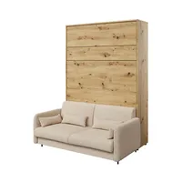 Sklápacia posteľ s pohovkou 160 zvislá Bed Concept vo farbe Dub Artisan