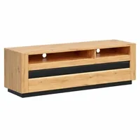 TV stolík Ostia Svetlohnedé drevo Čierna