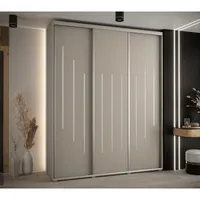 Posuvná skriňa vysoká Dakota 8 200 hĺbka 60 cm výška 235,2 cm Sivá Čierna