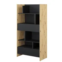 Regál Bed Concept Svetlohnedé drevo Čierna