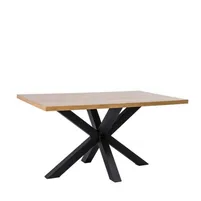 Stôl Cross Dub 150 cm Svetlohnedé drevo Čierna