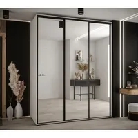 Skriňa s posuvnými dverami Davos 2 190 cm 60 cm hĺbky Biela Čierna
