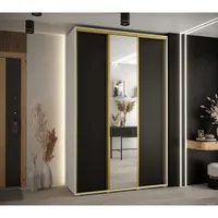 Skriňa s posuvnými dverami so zrkadlom vysoká Davos 3 150 hĺbka 45 cm Biela Čierna