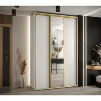 Skriňa s posuvnými dverami so zrkadlom vysoká Davos 3 150 hĺbka 45 cm Biela