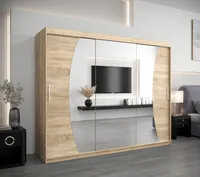 Skriňa s posuvnými dverami Wave 250 Svetlohnedé drevo