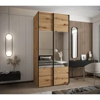 Skriňa s posuvnými dverami so zrkadlom Lux 4 110 Svetlohnedé drevo