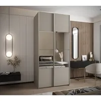 Skriňa s posuvnými dverami so zrkadlom Lux 4 110 Sivá