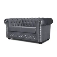 Rozkladacia pohovka Chesterfield York Blink pre 2 osoby Sivá