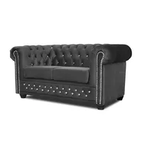 Rozkladacia pohovka Chesterfield York Blink pre 2 osoby Sivá