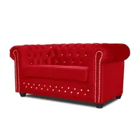 Rozkladacia pohovka Chesterfield York Blink pre 2 osoby Červený