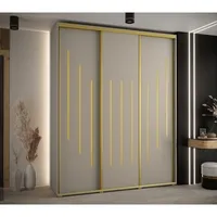 Skriňa s posuvnými dverami vysoká Dakota 8 190 hĺbka 45 cm výška 235,2 cm Sivá Žltá
