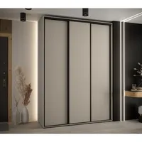 Skriňa s posuvnými dverami Dakota 1 180 cm 45 cm hĺbky Sivá Čierna