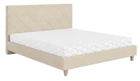Čalúnená posteľ Slim 140x200 s roštom a elegantným čelom postele Béžový