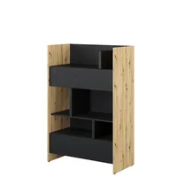 Regál Bed Concept Svetlohnedé drevo Čierna