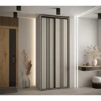 Skriňa s posuvnými dverami Dakota 6 120 cm 45 cm hĺbky Sivá Čierna