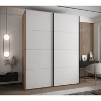 Skriňa s posuvnými dverami Lux 1 200 Svetlohnedé drevo Biela Čierna