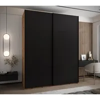 Skriňa s posuvnými dverami Lux 1 200 Svetlohnedé drevo Čierna