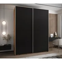 Skriňa s posuvnými dverami Lux 1 200 Svetlohnedé drevo Čierna
