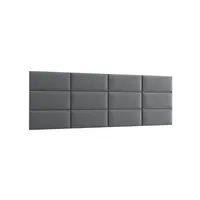 Súprava čalúnených panelov Quadratta 240x90 cm Sivá
