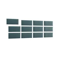 Súprava čalúnených panelov Quadratta 240x90 cm Zelený Modrá