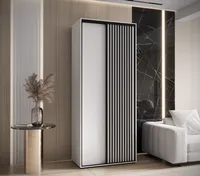 Skriňa s posuvnými dverami Sapporo 1 100 cm 60 cm Biela Čierna
