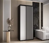 Skriňa s posuvnými dverami Sapporo 1 100 cm 60 cm Biela Čierna