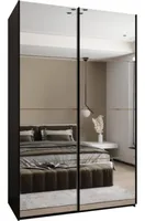 Skriňa s posuvnými dverami Lux 2 150 Svetlohnedé drevo Čierna