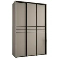 Skriňa s posuvnými dverami Dakota 10 150 cm 60 cm hĺbky Sivá Čierna