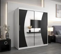 Skriňa s posuvnými dverami Wave 180 cm Biela Čierna