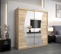 Skriňa s posuvnými dverami Wave 180 cm Svetlohnedé drevo