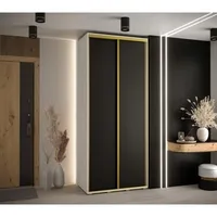 Skriňa s posuvnými dverami Davos 1 120 cm 45 cm hĺbky Biela Čierna