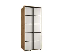 Skriňa Cannes 4 110 hĺbka 60 cm Svetlohnedé drevo Biela