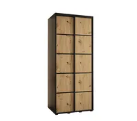 Skriňa Cannes 4 110 hĺbka 60 cm Svetlohnedé drevo Čierna