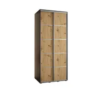 Skriňa Cannes 4 110 hĺbka 60 cm Svetlohnedé drevo Čierna