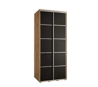 Skriňa Cannes 4 110 hĺbka 60 cm Svetlohnedé drevo Čierna
