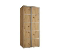Skriňa Cannes 4 110 hĺbka 60 cm Svetlohnedé drevo Sivá