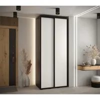 Posuvná skriňa Davos 1 100 cm 45 cm hĺbky Biela Čierna