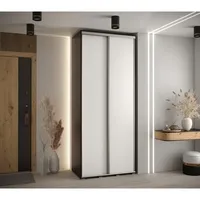 Posuvná skriňa Davos 1 100 cm 45 cm hĺbky Biela Čierna