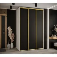 Skriňa s posuvnými dverami Davos 1 150 cm 60 cm hĺbky Biela Čierna