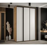 Skriňa s posuvnými dverami Davos 1 150 cm 60 cm hĺbky Svetlohnedé drevo Biela