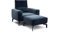 Kreslo s taburetom Cosy Modrá