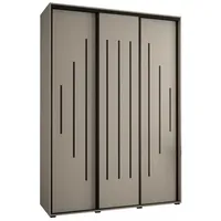 Posuvná skriňa vysoká Dakota 12 170 hĺbka 45 cm výška 235,2 cm Sivá Čierna