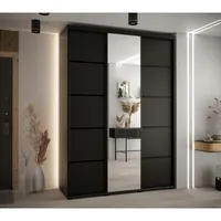 Posuvná skříň se zrcadlem Cannes 5 180 hloubka 45 cm Černý