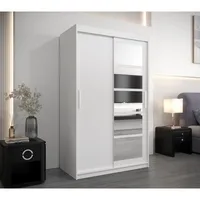 Skriňa s posuvnými dverami so zrkadlom Roma 1 120 Biela